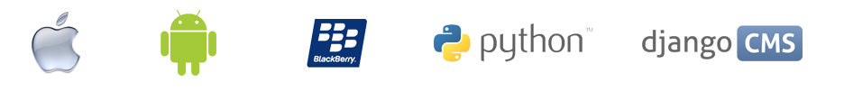Apple, Android, BlackBerry, Python and Django technologies