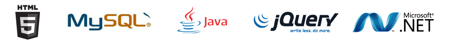HTML5, MySQL, Java, jQuery and Microsoft .NET technologies
